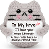 Tgifglonyi Birthday Gifts For Him Her Boyfriend Girlfriend Wife Husband Birthday Gift Ideas, Handmade Crochet Positive Cat I Lov