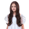 Duduwig Kids Mixed Brown Wig Gilrs Long Dark Brown Middle Part Wig Child Long Wavy Curly Wigs Heat Resistant Synthetic Wigs With