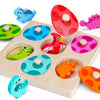 Auntyfey Dinosaur Wooden Toddler Puzzle 1-3, Montessori Toys For 1 2 3 Year Old, Dinosaur Eggs Peg Puzzles, Kid Wooden Puzzles A