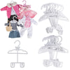 Dress Along Dolly White Full-Outfit Hanger 24Pk For American 18' Doll Clothes- Hold Your Tops & Bottoms Together Including Dresses, Pants, Shirts, Skirts, & Accessories- Perfect Girl Gift Set