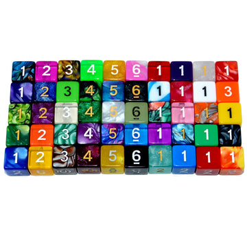 Smartdealspro 50-Pack D6 6 Sided Dice Polyhedral Dice With Pouch For Dnd Rpg Mtg Table Game (D6, Mix Color)