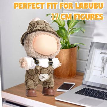 AICase for Labubu Clothes Designer/for Labubu Outfits Clothes Set for 17cm Lububu Doll 3 Piece Set Hat Clothing for LA BUBU Boys and Girls Stylish Adorable Dolls Clothes Accessories (No Doll)_13