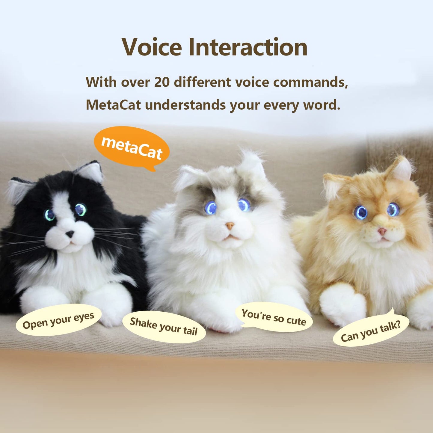 Elephant Robotics Metacat Persian - Interactive Companion Pets Robot Cat With Voice Command/Heartbeat/Animation Interaction - Gi