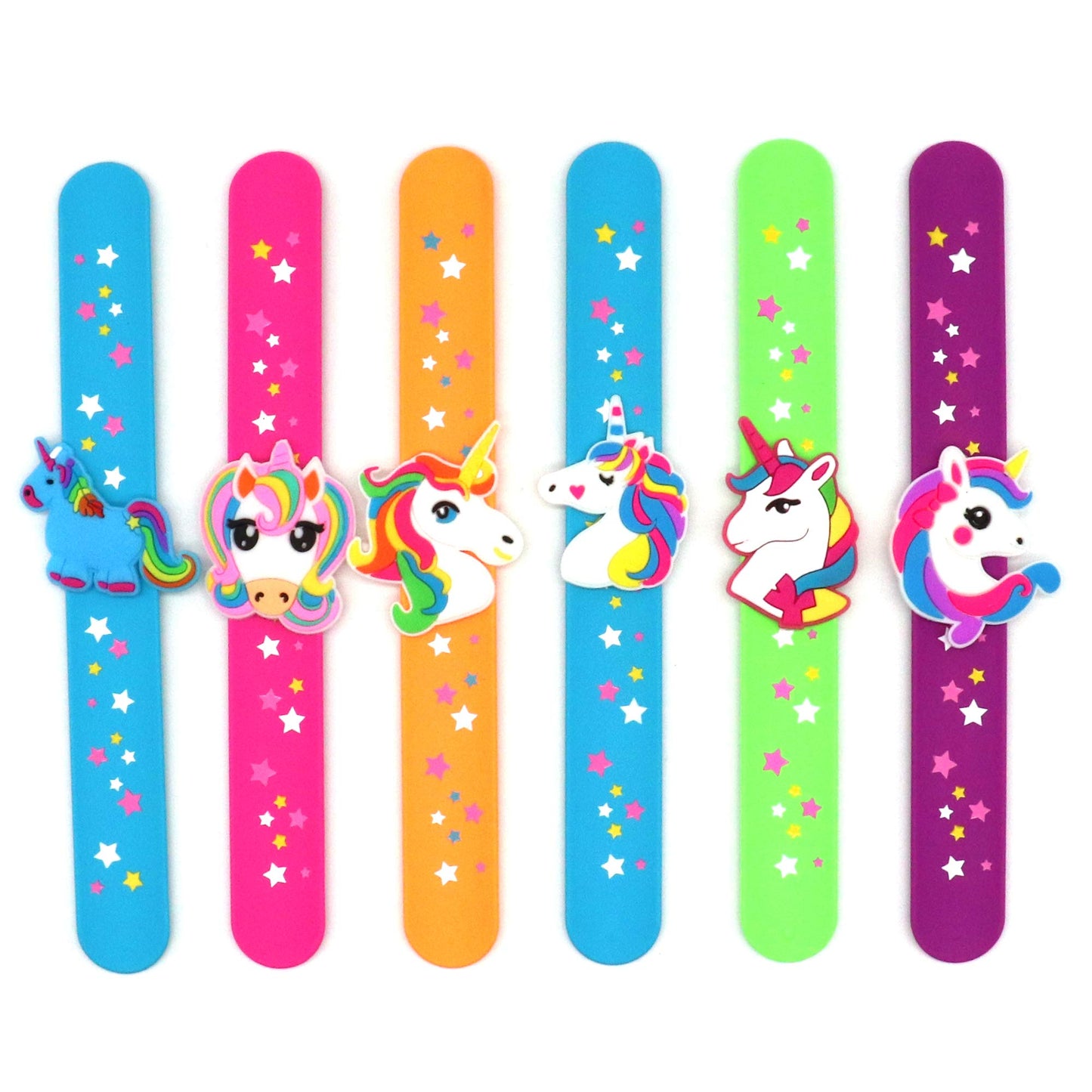 LOCHSOEL Silicone unicorn Slap Bracelets - Silicone Unicorn Wristband Birthday Party Favors, Boys Girls Party Favors Gifts Carni