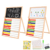 Ranqibo Wooden Abacus For Kids Math - Double-Sided Blackboard Whiteboard Magnetic Abacus For Toddlers 1-3 With 100 Magnetic Numb