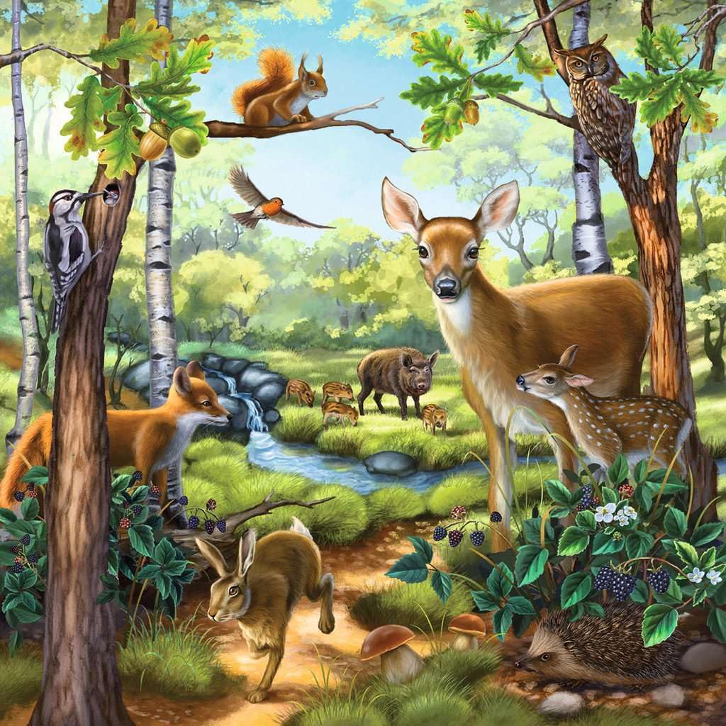 Ravensburger - Forest Zoo & Farm Animals - 49 Piece Jigsaw Puzzle 3 Pack Set - Vibrant Colors - Deer Horses & More - Larger Pieces - enhanced Quality - Ideal Gift - Screen-Free Fun - Children Age 5+