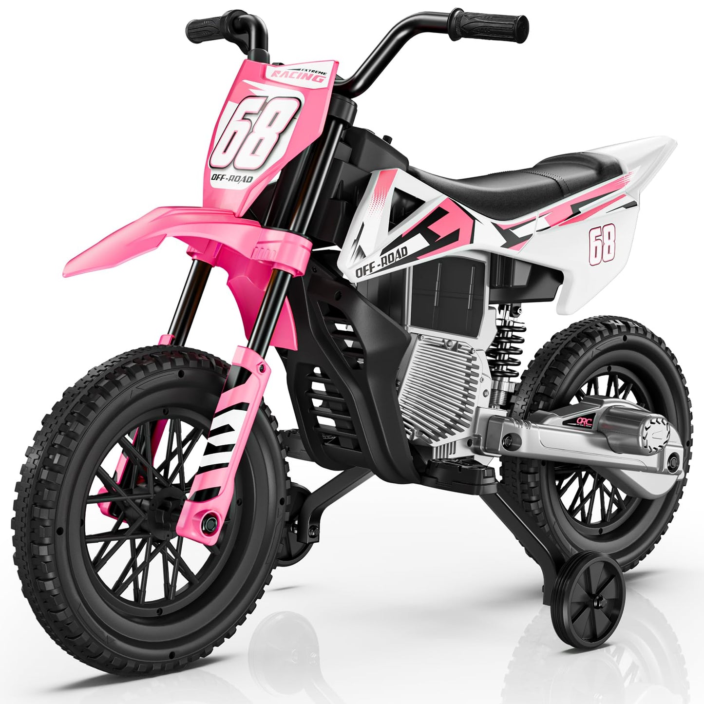 Joystroll S6 12V Kids Motorcycle, 2X25W Ride On Motorbike, Equipped With Wireless Connection, Training Wheels, Self-Control Thro