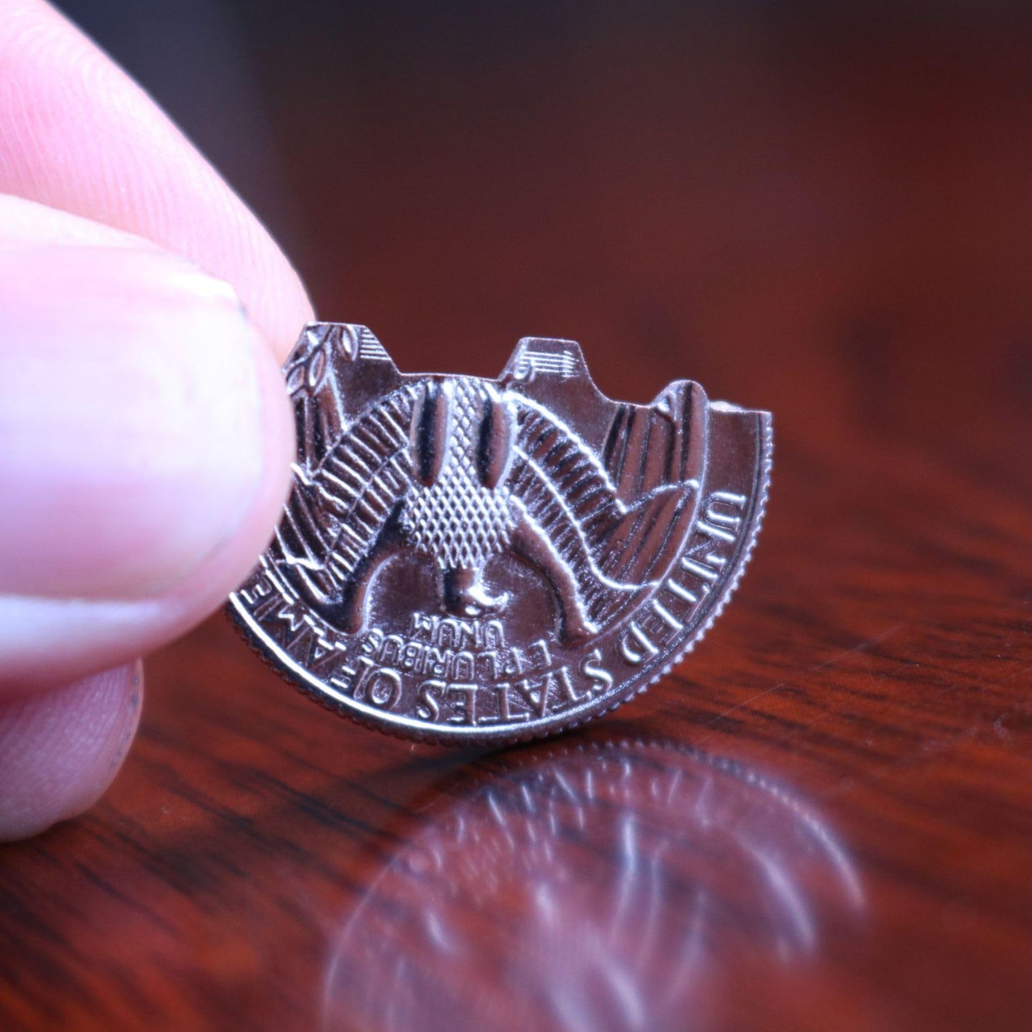 Brilliantmagic Magic Bites Coin Bite Out Dollar Folding Bite Coin Quarter With Replacement Rubber Band - Close Up Coin Magic Tri