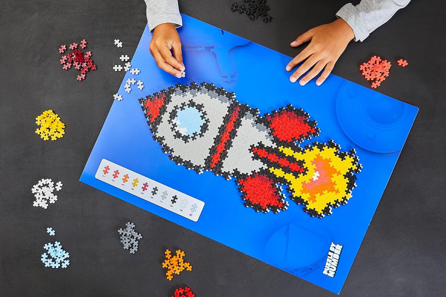 Plus Plus - Puzzle By Number Rocket Of 500 Pieces - Construction Set - Pp3930