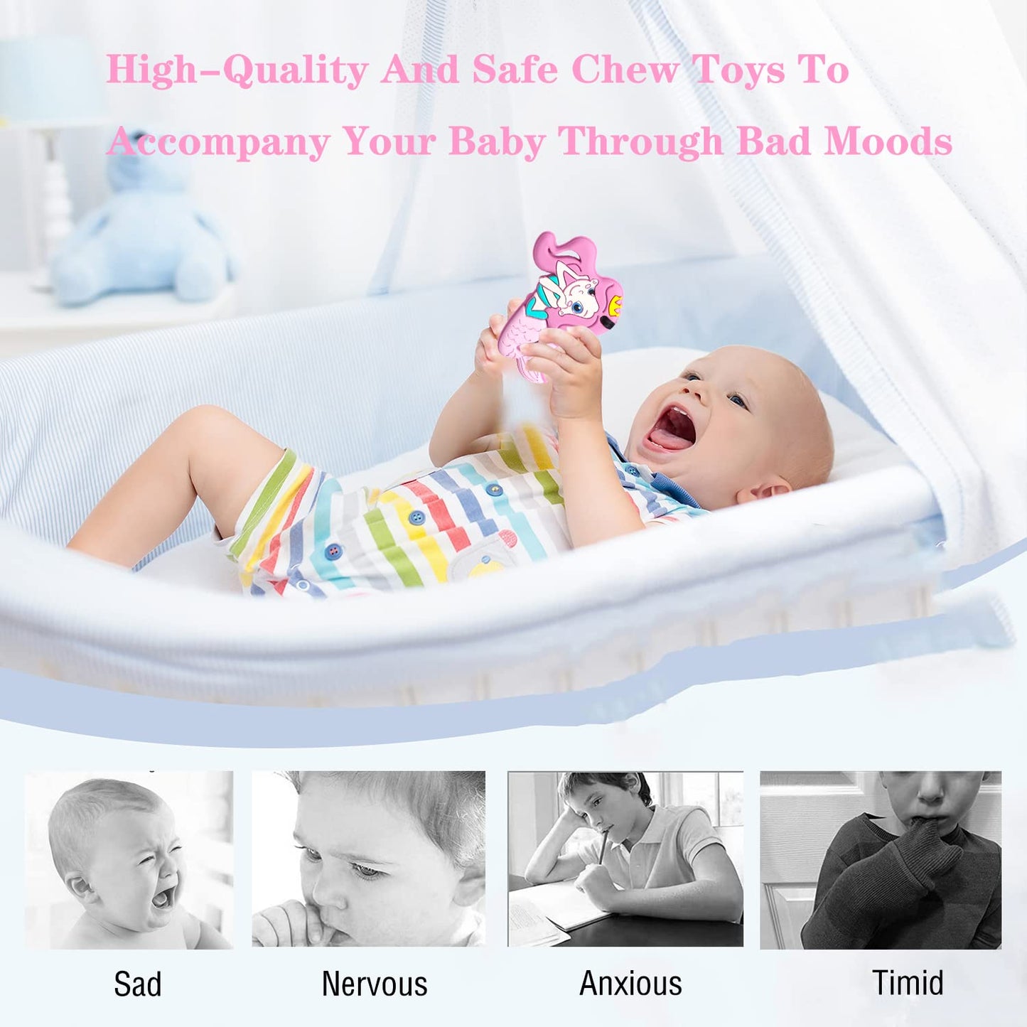 Chew Necklaces For Sensory Kids 5 Pcs Chewy Necklaces That Like Biting Or Have Autism-Perfectly Textured Chewelry Kid Girl Teether Chewing Toys-Chewy Toddler Chew Toys For Aggressive Chewers Kids