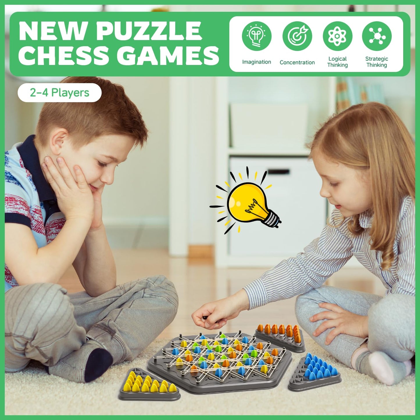 Chain Triangle Chess Game, Strategy Board Games For Kids 6-8-12, Chess Board Games For Adults, Family Games For Kids Adults, Tri
