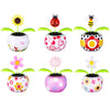 6 Solar Dancing Bee Toy Solar Powered Dancing Sun Flower In Colorful Pots Swinging Ladybug Shape Flip Flap Animated Bobblehead Dancer Window Sunflower Sun Catcher Car Dashboard Decor