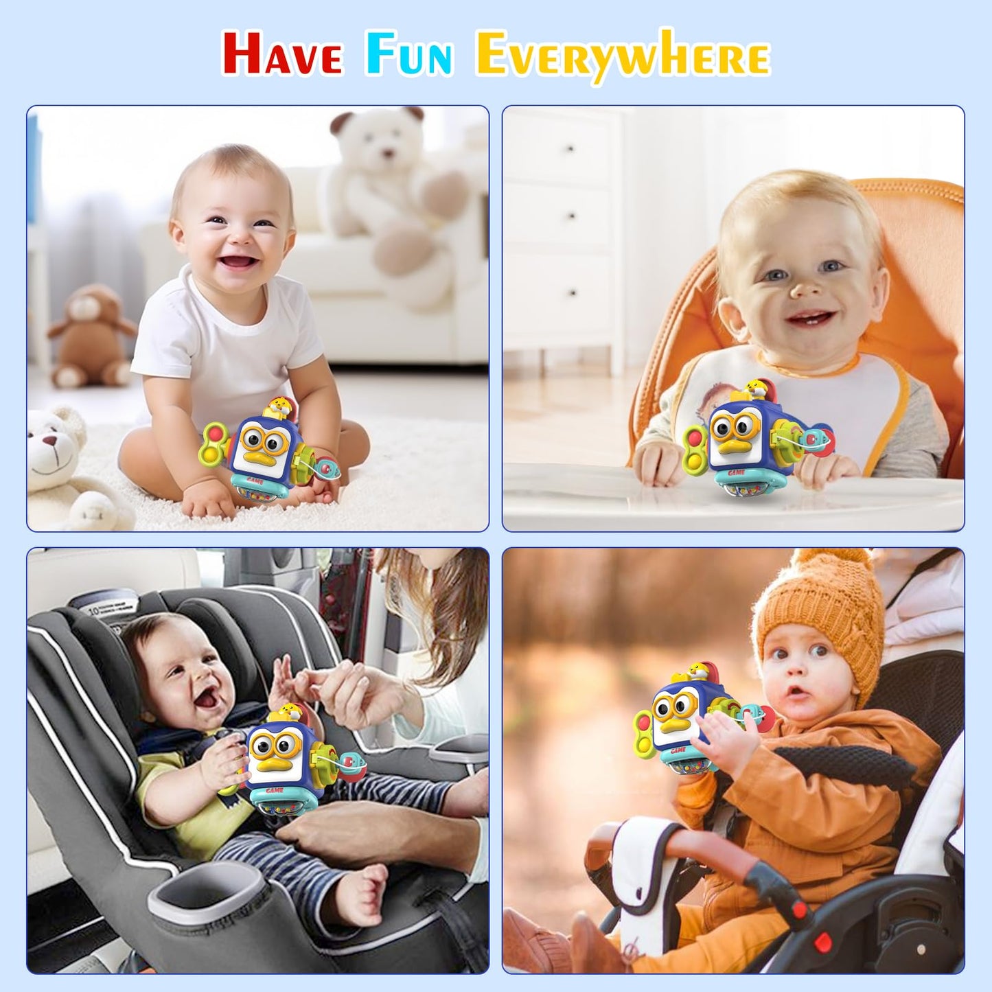 Easter Montessori Toys For 1 Year Old, Sensory Toys For Toddlers 1-3, Activity Busy Cube Travel Toys, Baby Toys Easter Basket Stuffers Gifts For 12-18 Months Toddler Learning Toys