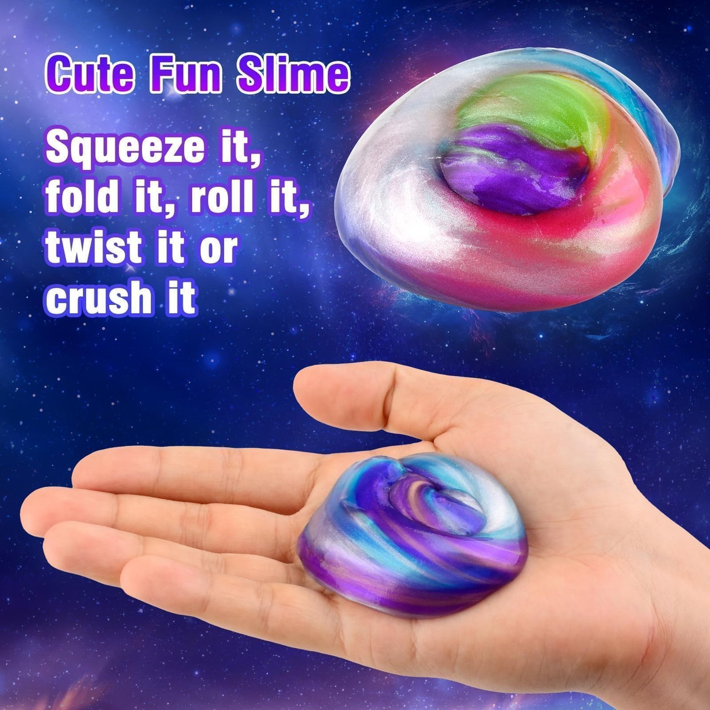 80 Pack Slime Party Favors Kit, Mini Galaxy Bulk Valentine'S Day Slime Stretchy Stress Relief For Kids, Girls And Boys Classroom