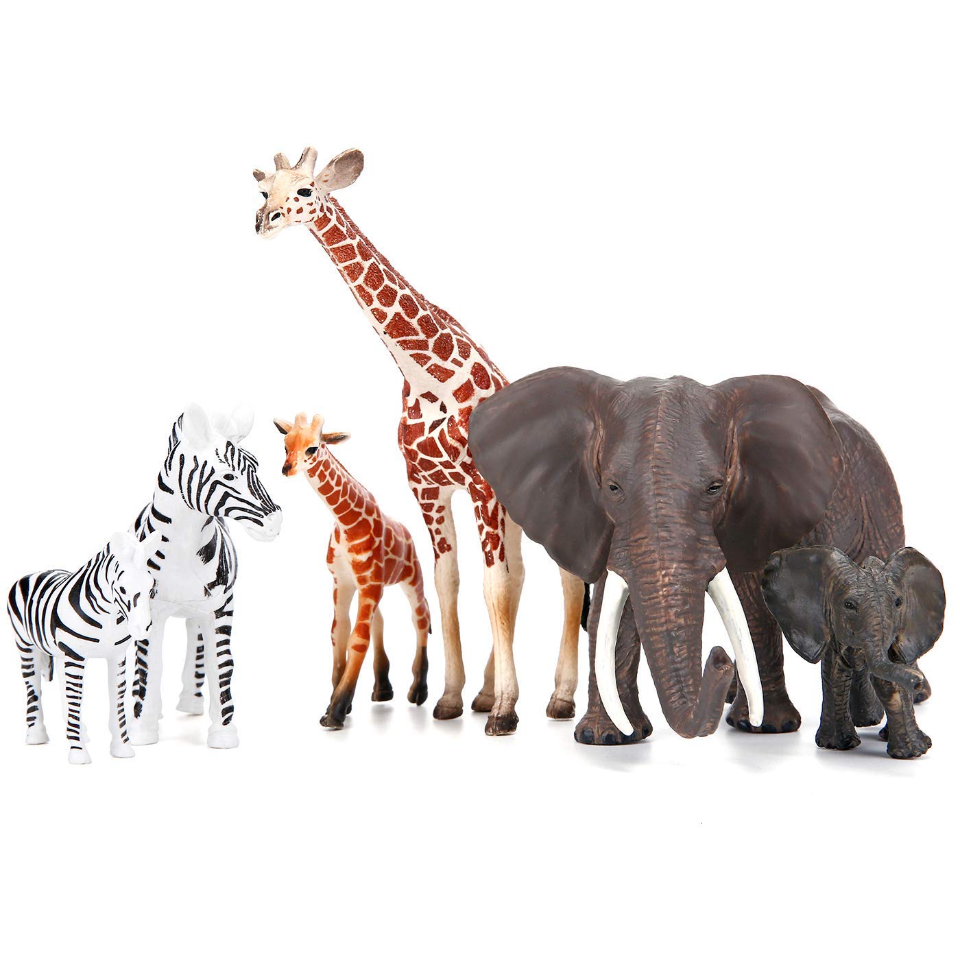 BOLZRA Safari Zoo Animal Figures - 14 Realistic Plastic Jungle Toys for Kids - Educational Playset with Lion, Elephant, Giraffe
