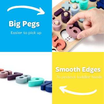 Toddler Montessori Toys Teaches Number, Counting, Math, Stacking Fun Preschool Learning Activates For Boy And Girl | 1 Year Old