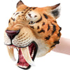 Gemini&Genius Saber-Toothed Tiger Hand Puppet, Saber-Toothed Wild Animal Puppets Toys, Soft Rubber- Realistic Action Figure Toys