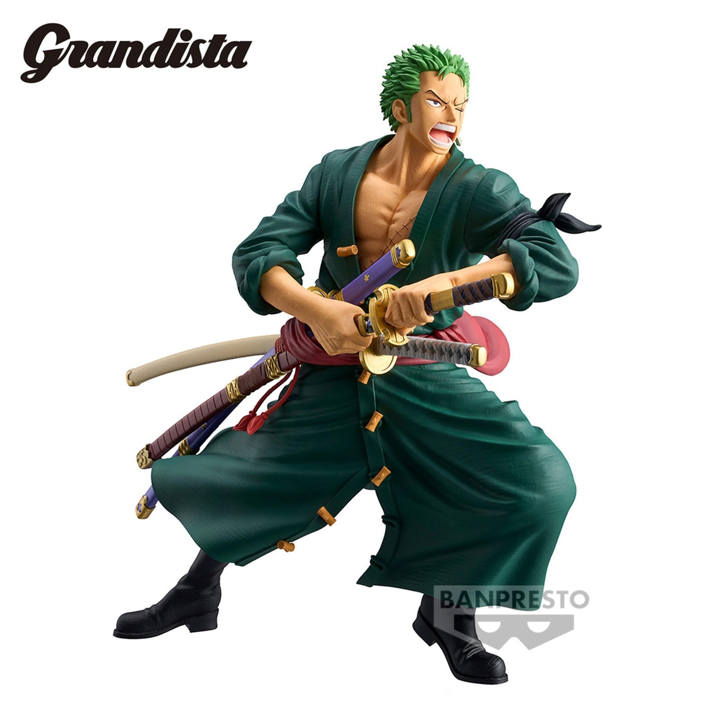 Banpresto Grandista Roronoa Zoro Figure - Multicolor, ABS Material, Model BP89379P