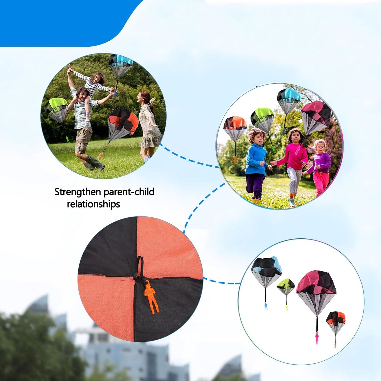 Luobo 4 Pcs Parachute Toy, Tangle Parachute Figures Hand Throw Soliders Square Outdoor Children'S Flying Toys, No Assemble Or Ba