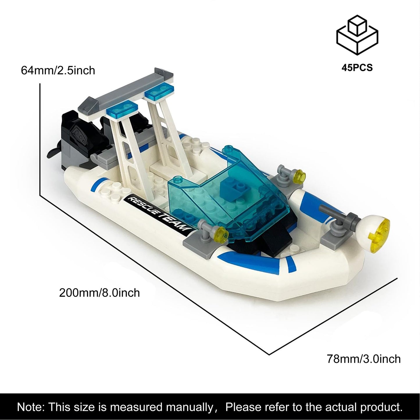 City Police Speed Boat Building Blocks Sets City Fire Rescue Boat?Guard Boat ?Patrol Boat Creative Building Bricks Compatible with Lego Fun Gift or Pretend Play Toy for Kids (Patrol Boat 127PCS)