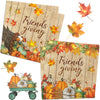 Friendsgiving Party Decorations-40Pcs Friendsgiving Napkins,Disposable Fall Maple Leaves Pumpkin Friendsgiving Paper Napkins For