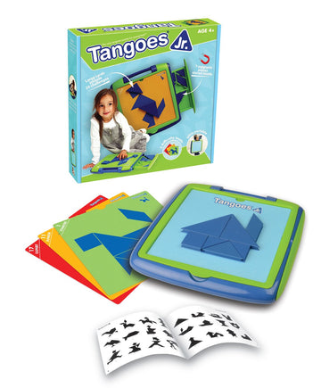 Tangoes Jr. Skill-Building Preschool Tangram Game with Kid-Friendly Portable Carry-Case Featuring 120 Challenges for Ages 4+