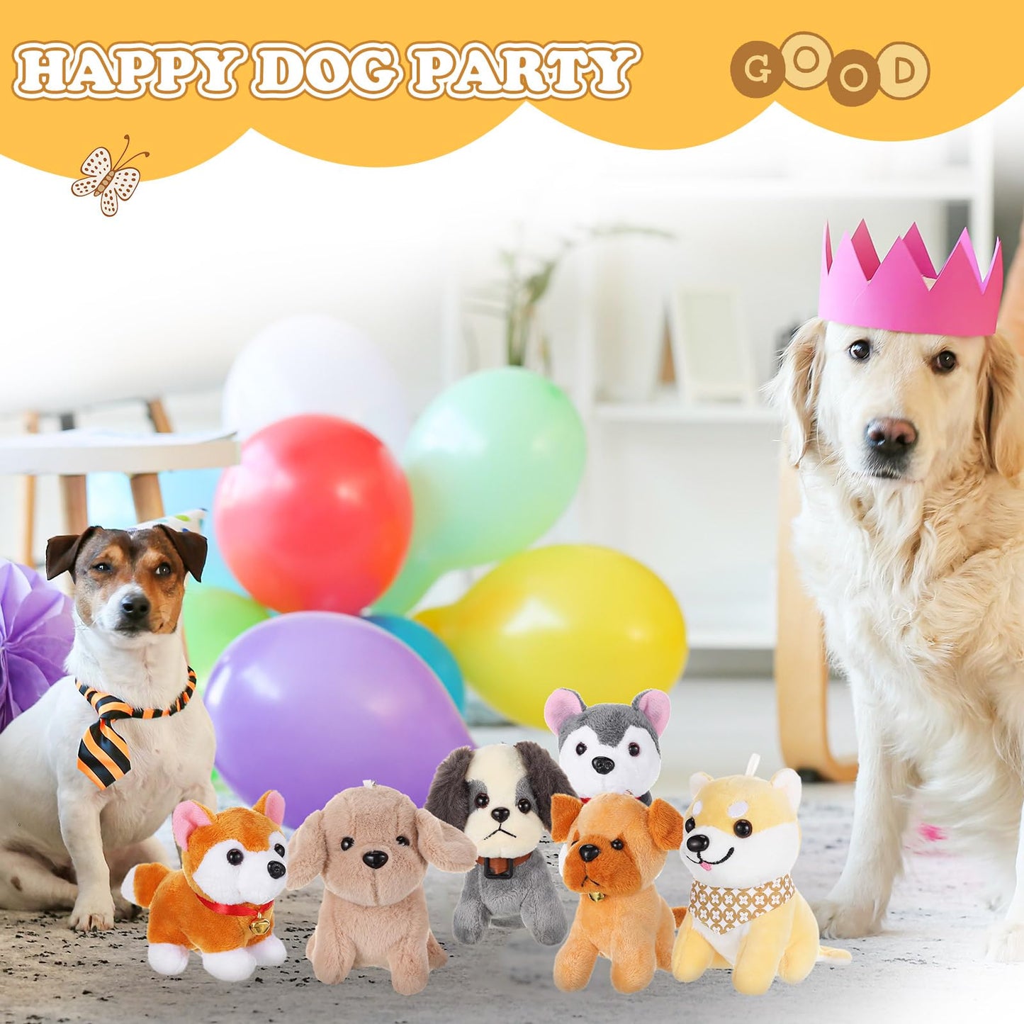 Aoriher 18 Pcs Mini Plush Dogs Bulk Puppy Stuffed Animals Small Stuffed Cute Assorted Soft Plush Toys Doll For Puppy Birthday Party Favors(Cute Dog)