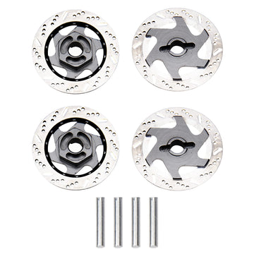4Pack ShareGoo Metal 12mm Hex Hub Wheel Rim Tires Brake Disc Compatible with Traxxas Tamiya HSP HPI Redcat Racing 1/10 RC On-Roa