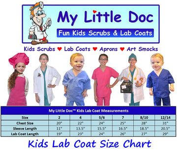 My Little Doc Personalized Kids Lab Coat with Slime Design Costume Size 12/14 White
