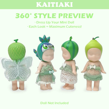 4 Sets Mini Doll Clothes for Sonny Angel Tops and Skirts Fit for 3 Inch Collectible Dolls for mature-themed Collectors Designed for Display and Decoration (Mint Meadow Muse)