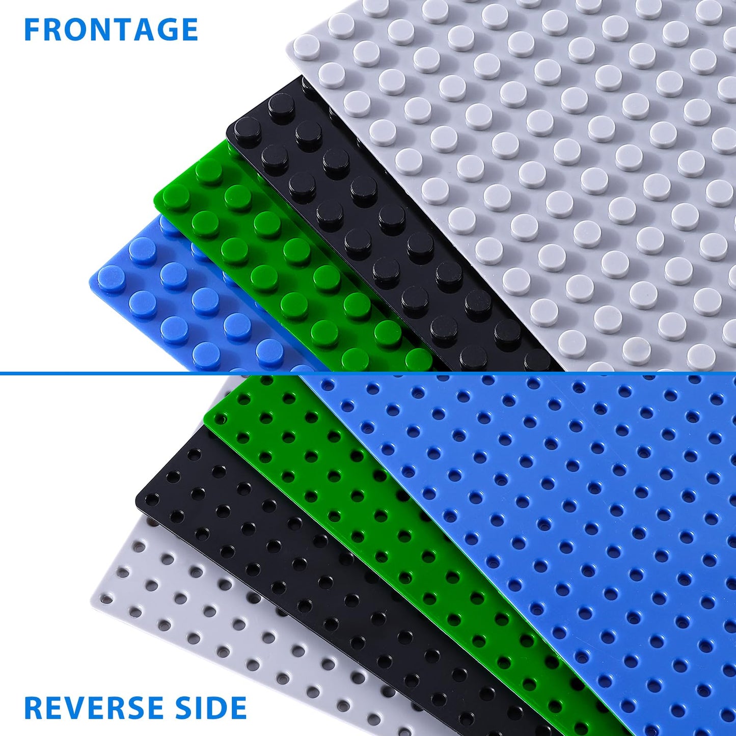 Pokiiulk Classic Baseplates Building Plates, 2 Pack 10'' X 10'' Building Bases Compatible With All Major Brands, Classic Basplat