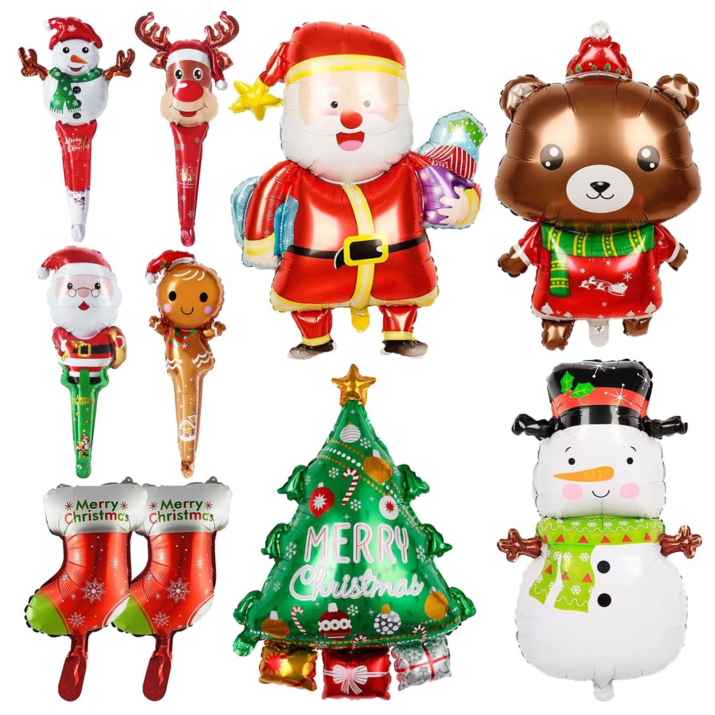 Christmas Balloons Christmas Party Decorations Santa Claus Snowman Christmas Tree Reindeer Foil Balloons Merry Christmas Balloon