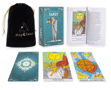 Magicseer Tarot Cards, 78 Pcs Durable Large Borderless Deck For Beginners And Experts, Premium Ink And Precise Printing, Velvet Bag Included, Fortune Telling Game