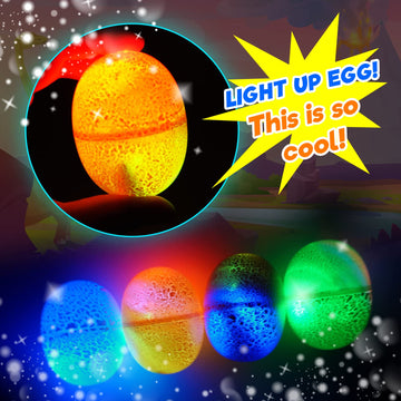 Slime Dinosaur Eggs With Lights And Dinosaur Toy Includes Surprise Dinosaur, Neon Slime, And Flashing Lights Easter Egg Toys For