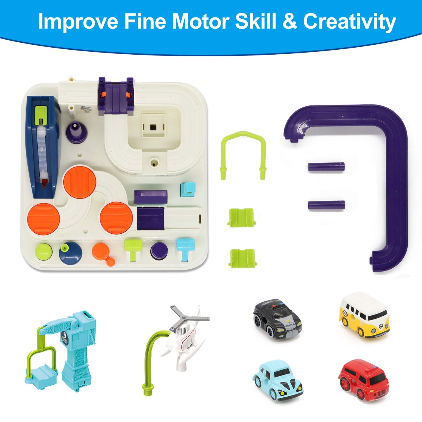 Car Adventure Toys For 3 4 5 6 7 8 Year Old Boys Girls, Race Tracks Toy For Boys With 4 Toy Vehicle, Preschool Educational Toy C