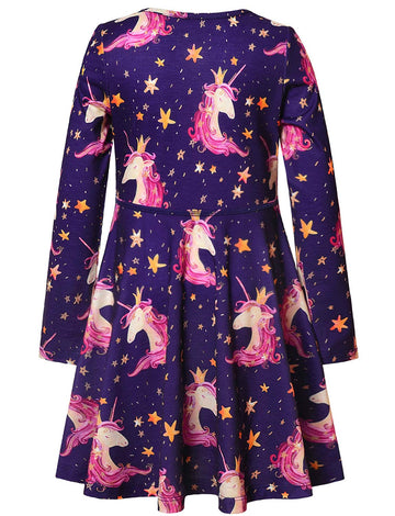 Matching Doll & Girls Dresses Kid Toddler Unicorn Cloth Fit American Girl Doll 10-11 Years