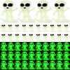 Croblissful 50 Pcs Glow In The Dark Alien Figures Small Tiny Rubber Mini Aliens Figurine Miniatures For Space Party Favors Hallo