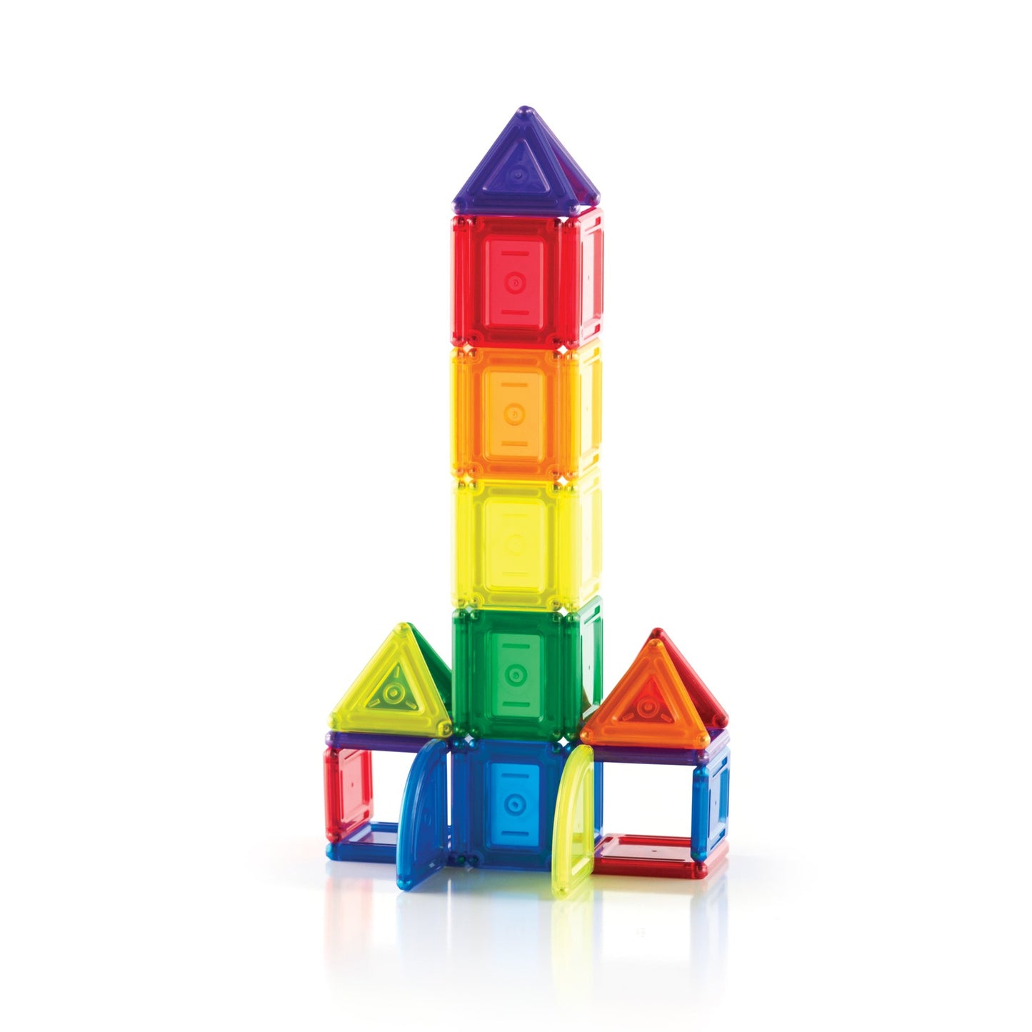 Guidecraft Powerclix Solids Magnetic Building Blocks Set, 70 Piece Magnetic Tiles, Stem Educational Construction Toy