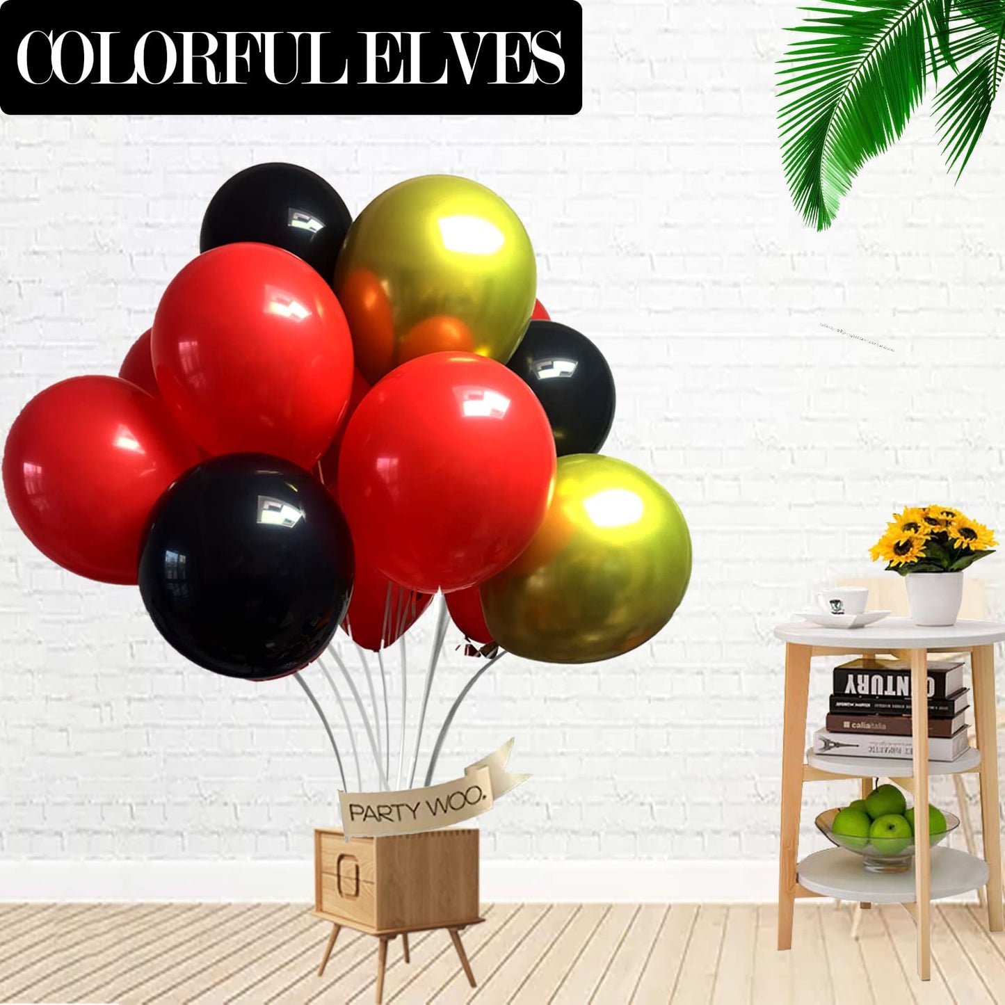 Colorful Elves Red Balloons 12 Inch 100Pcs Red Helium Latex Party Balloon Decorations