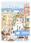 Puzzles For Adults 2000 Pieces, Momibook Jigsaw Puzzles Of Winter Village Town, 96X68Cm(37.8.5''X26.8'') Interactive Decompressi