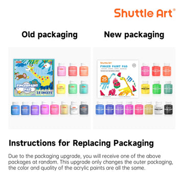 Washable Finger Paint Set, Shuttle Art 46 Pack Kids Paint Set with 14 Colors(60ml) Finger Paints, Brushes, Finger Paint Pad, Spo