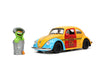 Sesame Street 1:24 1959 Volkswagen Beetle Die-cast car & 2.75 Oscar The grouch Figure Toys for Kids and Adults