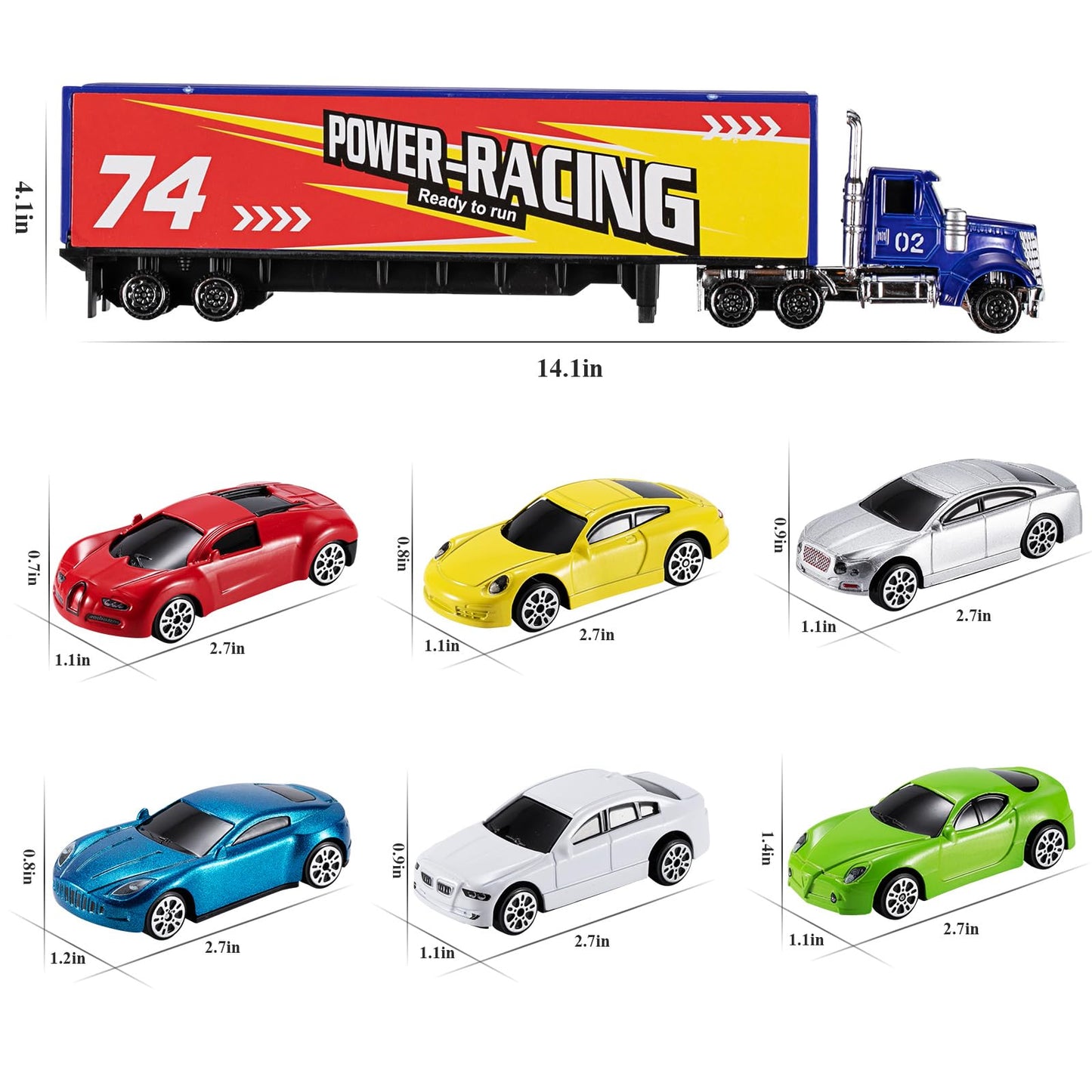 Temi Diecast Racing Cars Toy Set W/Activity Play Mat, Truck Carrier, Alloy Metal Race Model Car & Assorted Vehicle Play Set For