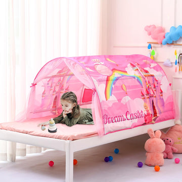 Crawlbo Kids Bed Tent Twin Beds -Cartoons Wonder Play Tents Boys Girls Ventilated Indoor Play Tent Children Promotes Independent