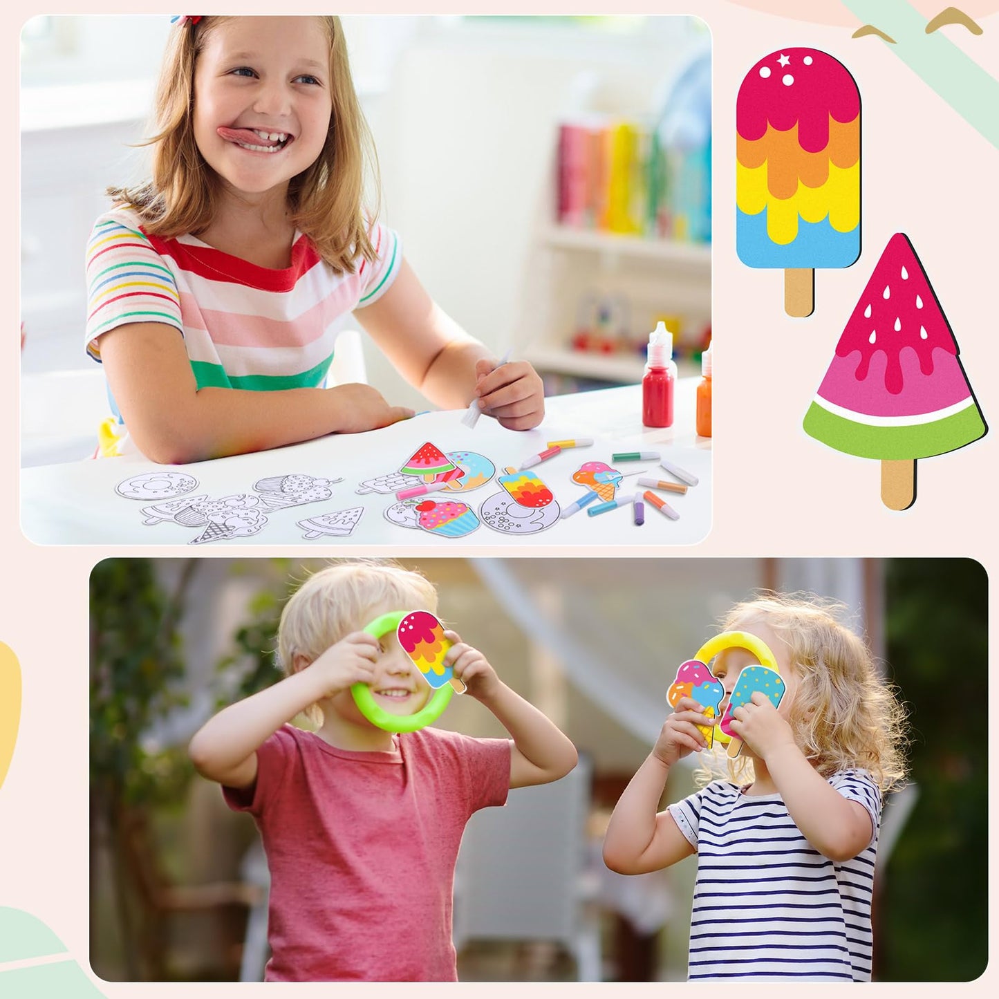 VercanMonth 30 Sets Sand Art Kit Crafts for Kids 30 Sand Art Pictures with 23 Colored Sands DIY Sweet Treat Craft Paintings with