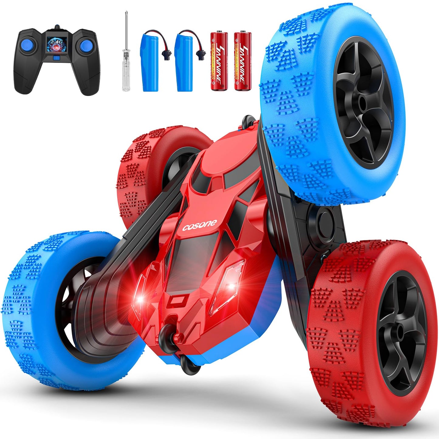 Cosone Remote Control Car Rc Cars For Kids Toys Rechargeable 360 Rotating 2.4Ghz Rc Stunt Car For Kids Birthday Gift For 6 Years