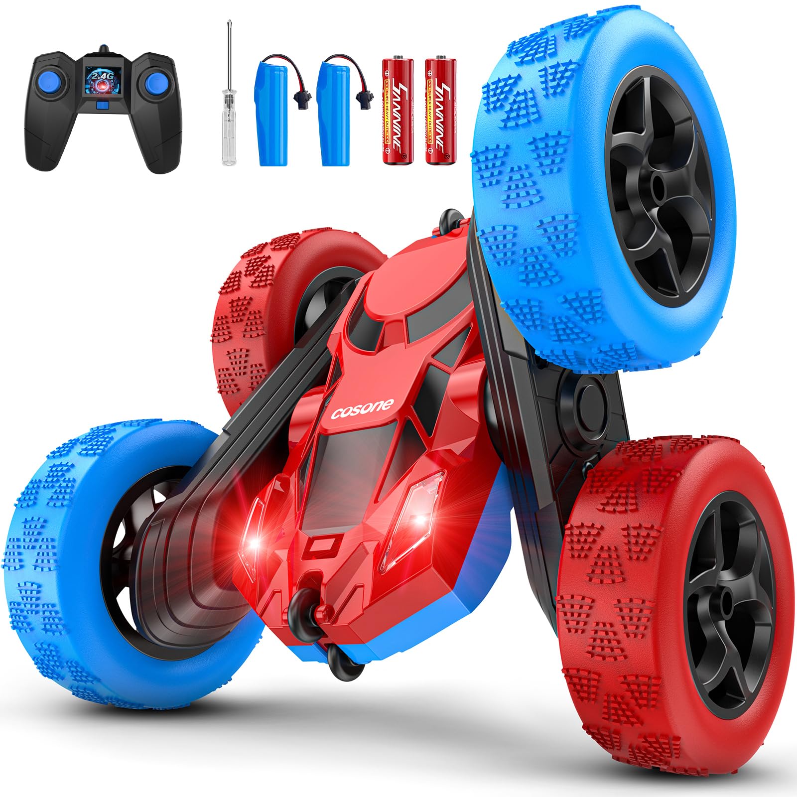 Cosone Remote Control Car Rc Cars For Kids Toys Rechargeable 360 Rotating 2.4Ghz Rc Stunt Car For Kids Birthday Gift For 6 Years