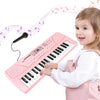 M SANMERSEN Kids Piano Keyboard - 37 Keys Portable Electronic Toy for Ages 3-6, Small Size, Pink, Includes Microphone, Plastic Material