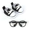 Mikovivi 2Pcs 17Cm Doll Shoes & Glasses, Fashion Mini Lace-Up Canvas Casual Sneakers & Eyeglasses Cute Doll Outfit Accessories (