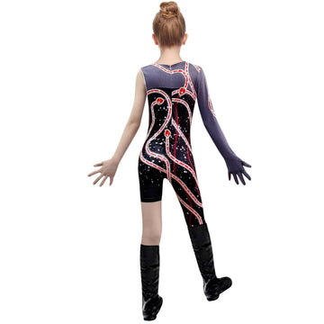 Iowillar Girls Snake Costume Outfit Little Kids Singer Concert Bodysuit Cosplay Jumpsuit